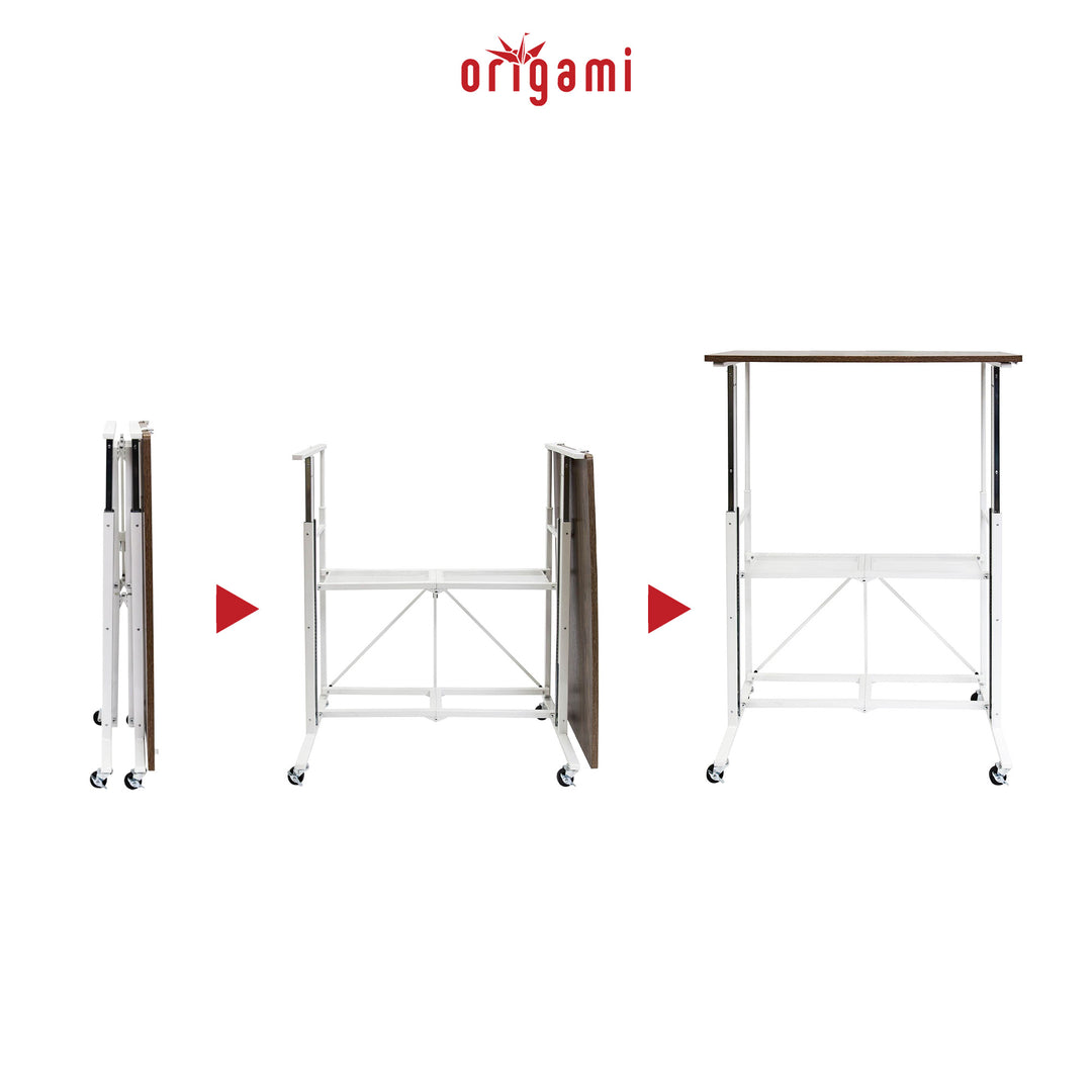 Origami Sit or Stand Adjustable Standing Office Desk, Slim (Open Box)