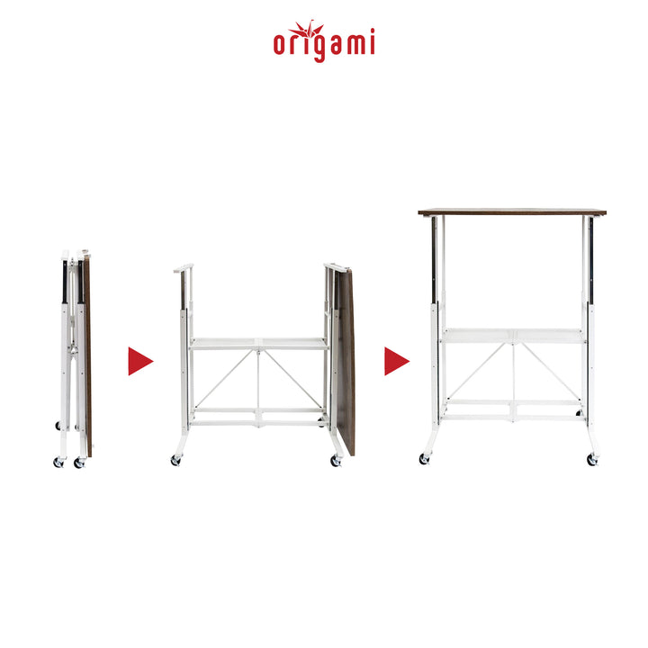 Origami Sit or Stand Adjustable Standing Work Home Office Desk, Slim (Used)