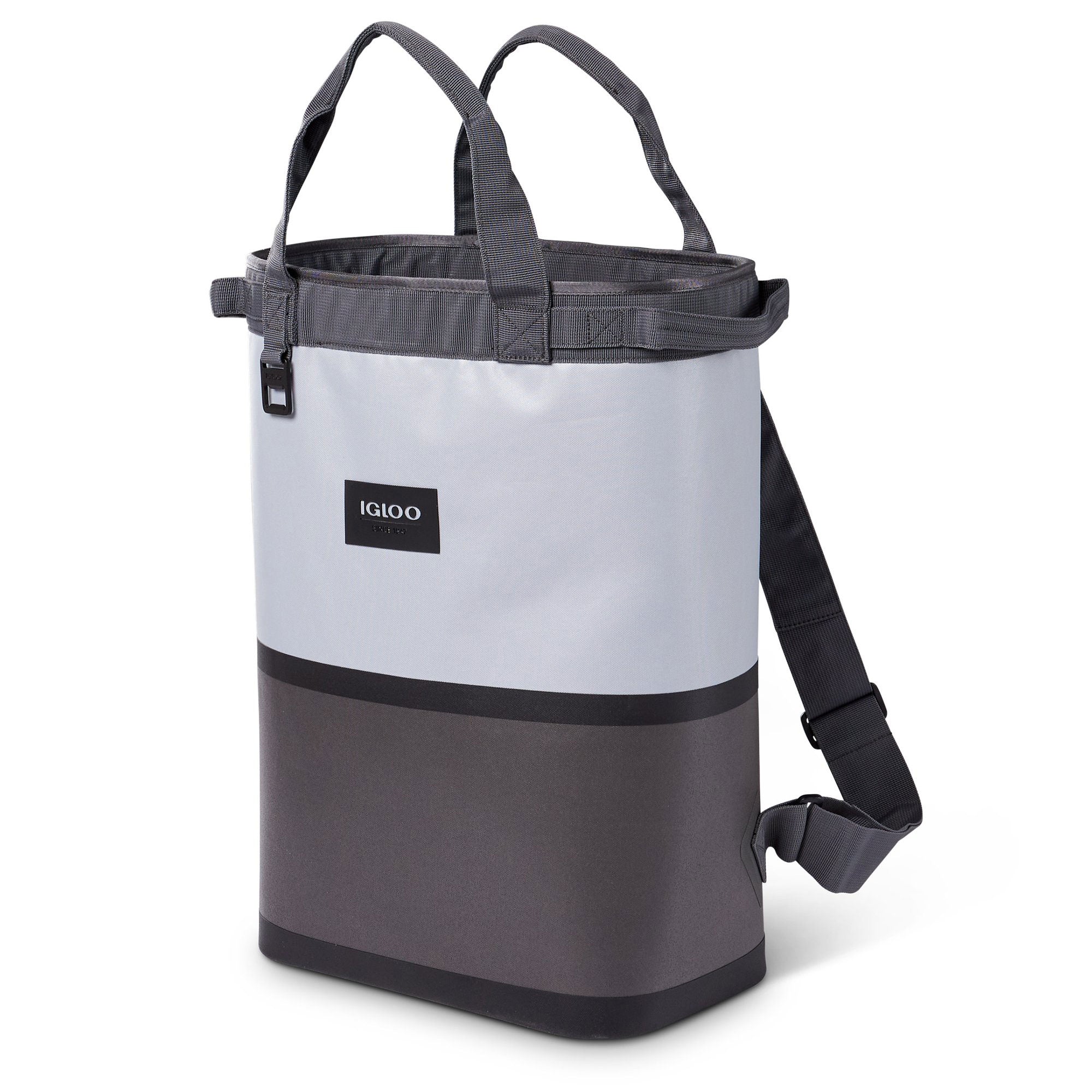 Igloo Reactor Portable 46 Can Soft Insulated Cinch Backpack Cooler Bag, Gray