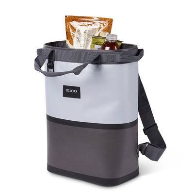 Igloo Reactor Portable 46 Can Soft Insulated Cinch Backpack Cooler Bag, Gray