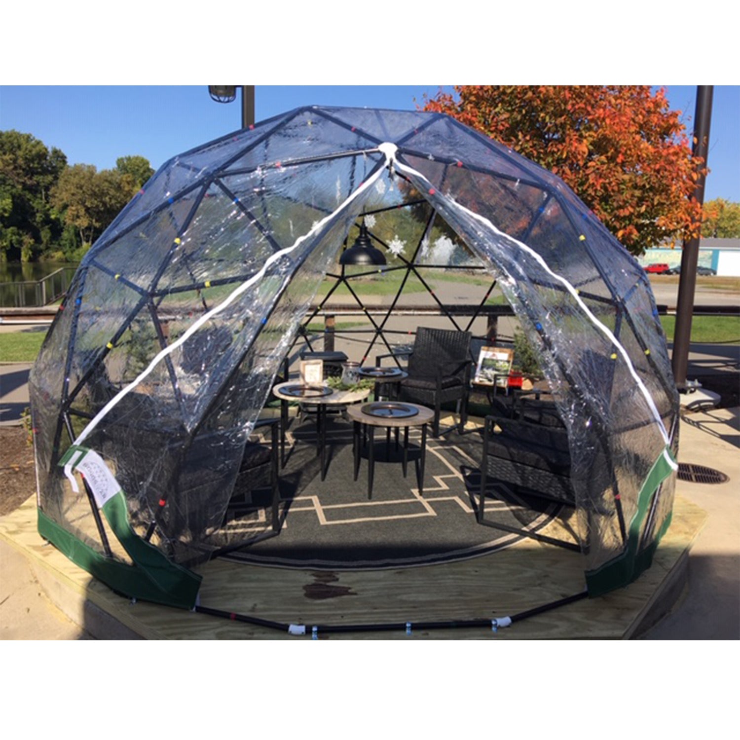 Sonostar Hub Standard Bubble Dining Pod Glamping Dome Gazebo Shelter Kit, Black - VMInnovations