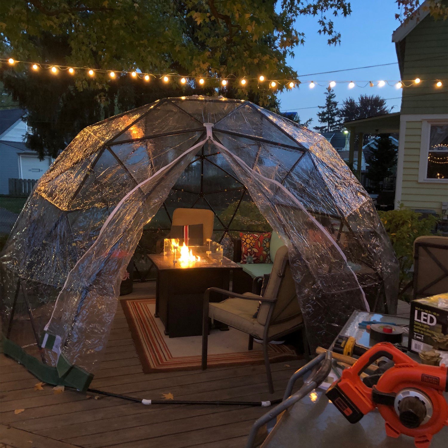 Sonostar Hub Standard Bubble Dining Pod Glamping Dome Gazebo Shelter Kit, Black - VMInnovations