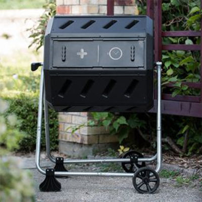 FCMP Outdoor 37 Gal Dual Chamber Quick Curing Tumbling Composter Bin (Used)