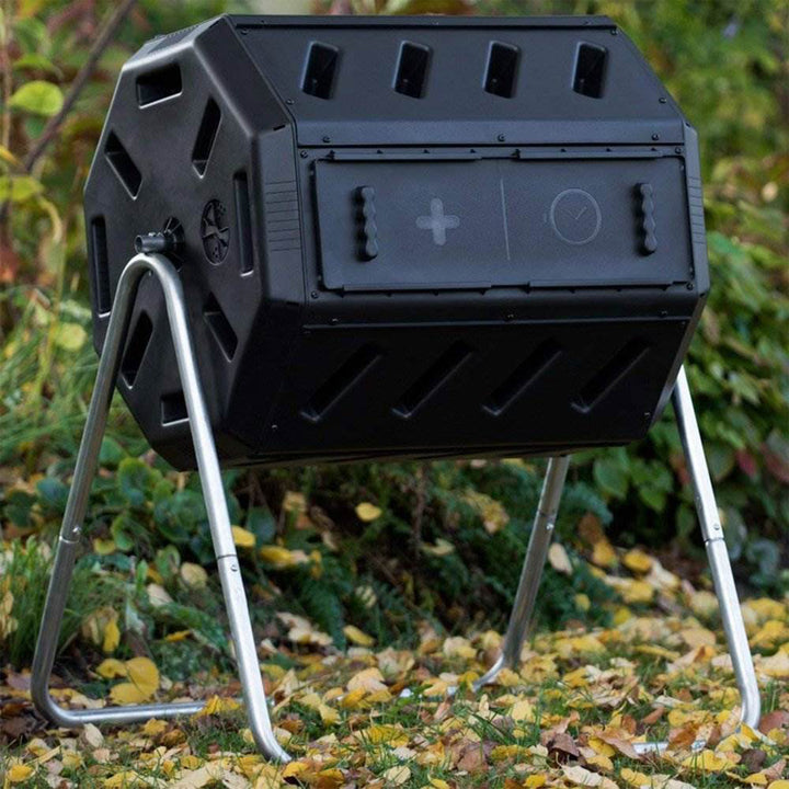 FCMP Outdoor IM4000 37 Gallon Dual Chamber Tumbling Composter Bin (Used)