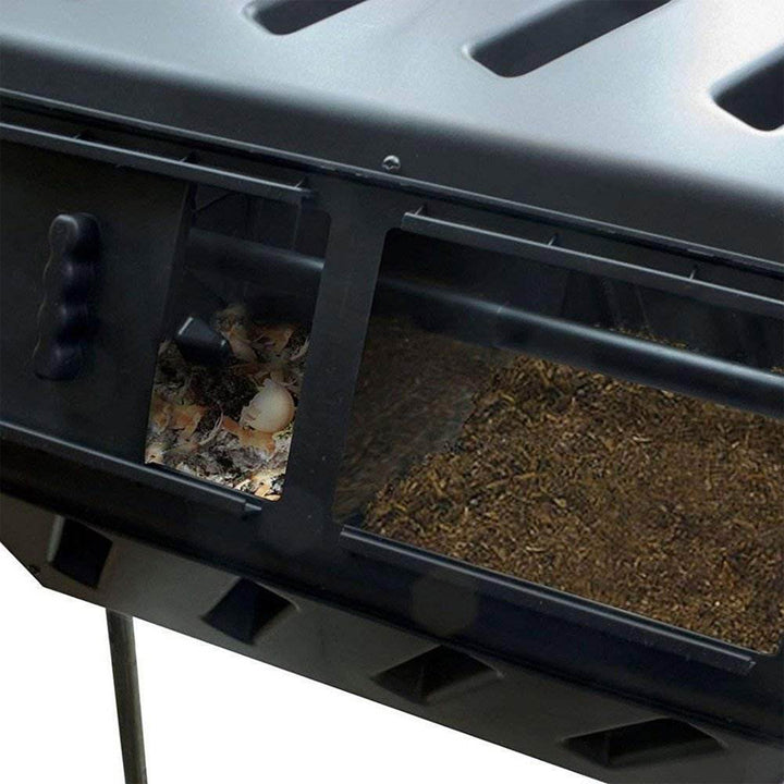 FCMP Outdoor IM4000 37 Gallon Dual Chamber Tumbling Composter Bin (Used)