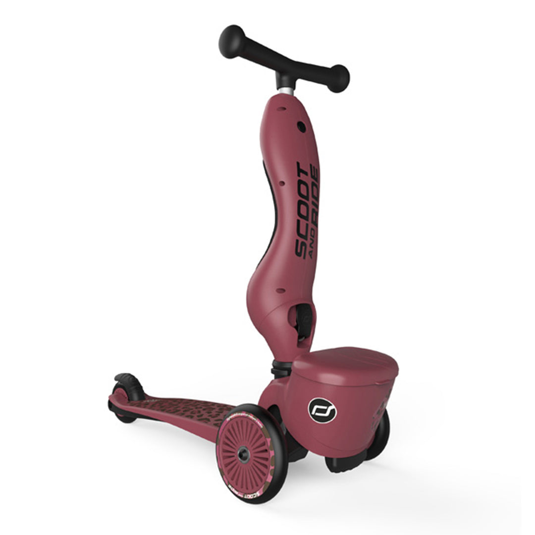 Scoot & Ride Highwaykick 5 Kids Adjustable Kick Scooter with LED Wheels, Ash