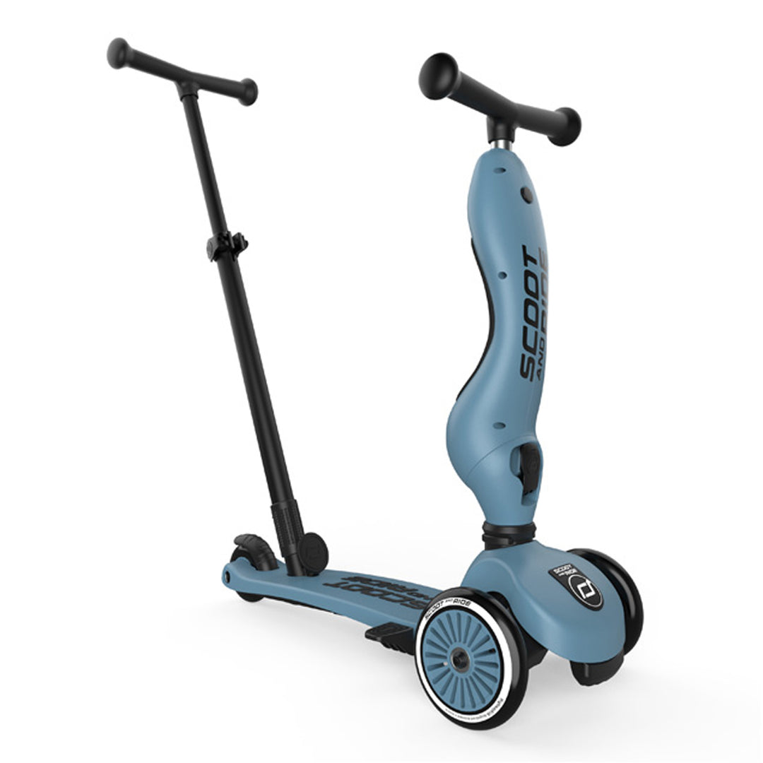 Scoot & Ride 2-in-1 Kids Scooter w/ Push Bar, Highwaykick 1 Push & Go, Steel