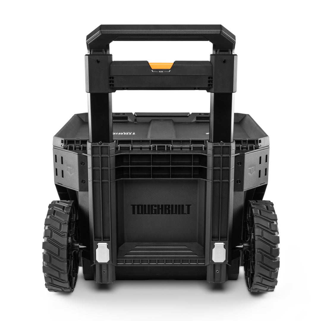 ToughBuilt Portable 2-in-1 Rolling Tool Box, Wheels & Stackable, Black(Open Box)