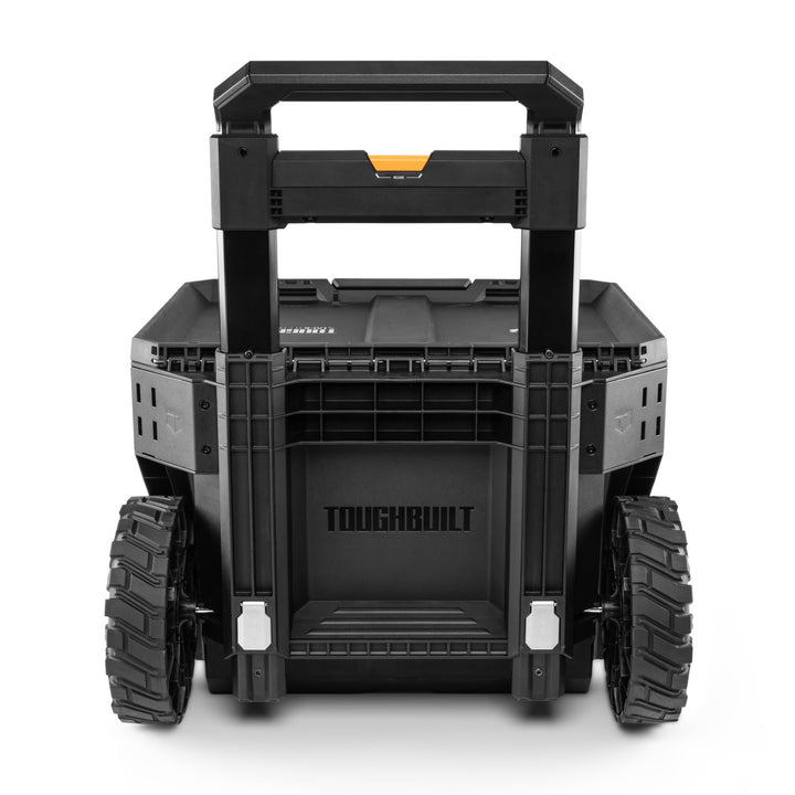 ToughBuilt Portable 2-in-1 Rolling Tool Box, Wheels & Stackable, Black(Open Box)