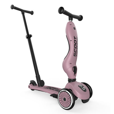 Scoot & Ride 2-in-1 Kids Scooter w/ Push Bar, Highwaykick 1 Push & Go, Wildberry - VMInnovations