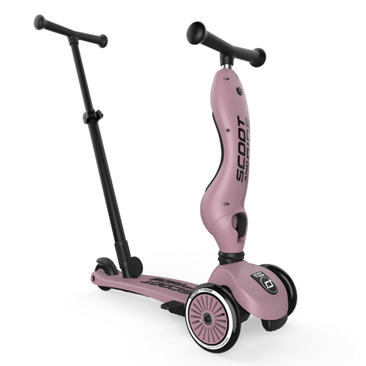 Scoot & Ride 2-in-1 Kids Scooter w/ Push Bar, Highwaykick 1 Push & Go, Wildberry