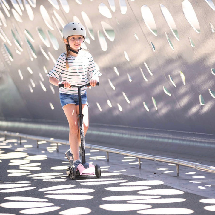 Scoot & Ride Highwaykick 5 Kid & Teen Adjustable Kick Scooter, LED Wheels, Rose