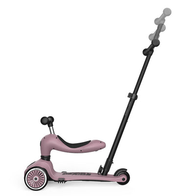Scoot & Ride 2-in-1 Kids Scooter w/ Push Bar, Highwaykick 1 Push & Go, Wildberry - VMInnovations