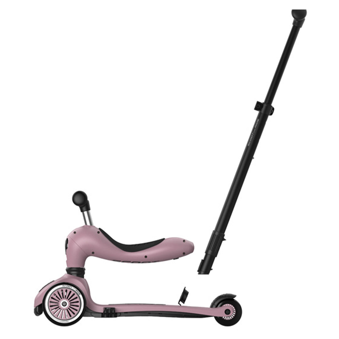 Scoot & Ride 2-in-1 Kids Scooter w/ Push Bar, Highwaykick 1 Push & Go, Wildberry