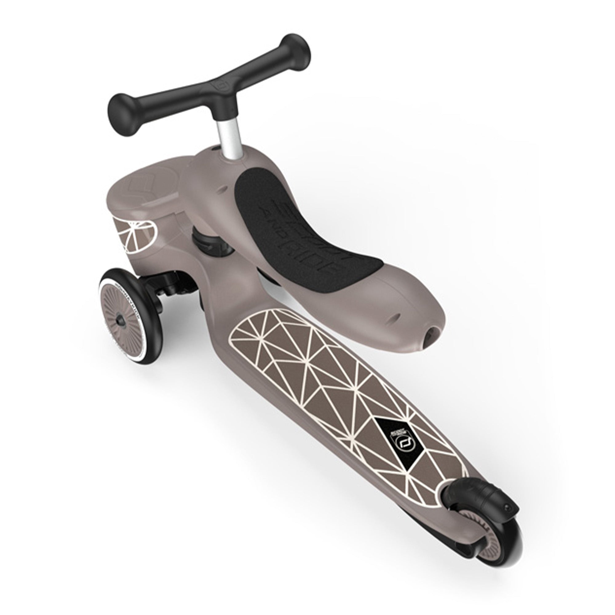 Scoot & Ride 2-in-1 Kids Scooter with Basket, Highwaykick 1 Lifestyle, Brown - VMInnovations