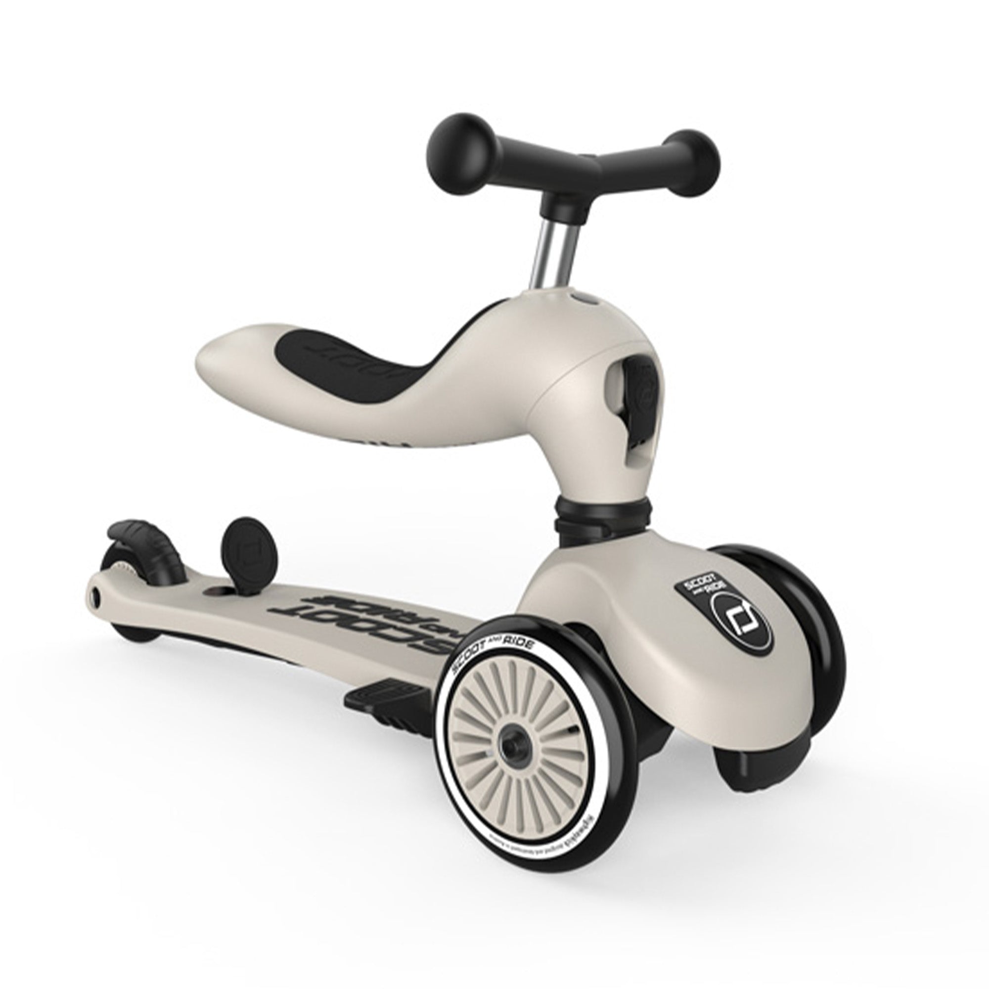 Scoot & Ride 2-in-1 Kids Scooter with Push Bar, Highwaykick 1 Push & Go, Ash - VMInnovations