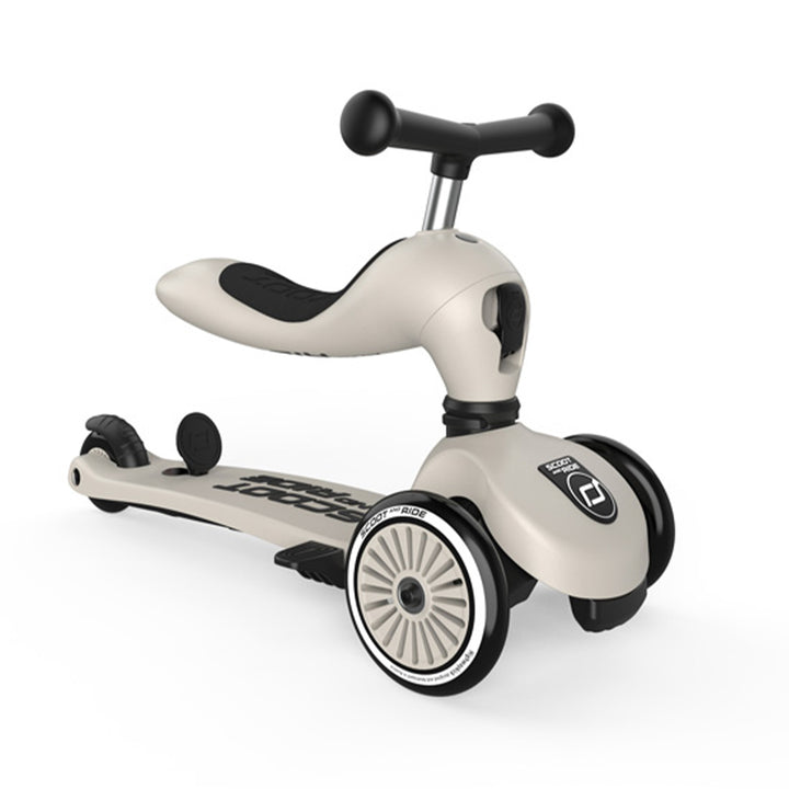 Scoot & Ride 2-in-1 Kids Scooter with Push Bar, Highwaykick 1 Push & Go, Ash