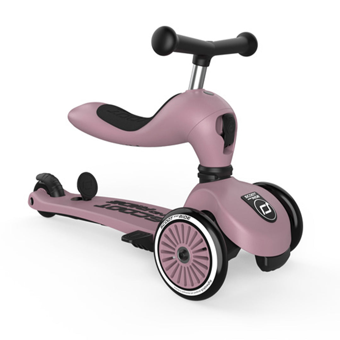 Scoot & Ride 2-in-1 Kids Scooter w/ Push Bar, Highwaykick 1 Push & Go, Wildberry