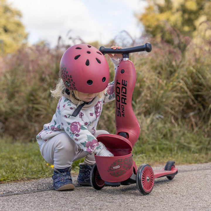 Scoot & Ride 2-in-1 Kids Scooter with Basket, Highwaykick 1 Lifestyle, Wildcat