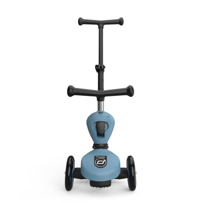 Scoot & Ride 2-in-1 Kids Scooter w/ Push Bar, Highwaykick 1 Push & Go, Steel - VMInnovations