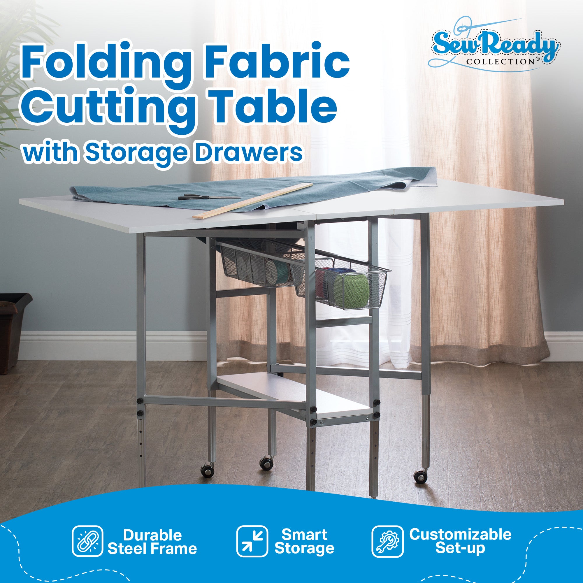 Studio Designs Sew Ready Hobby & Cutting Craft Desk Table w/ Drawers (Damaged)