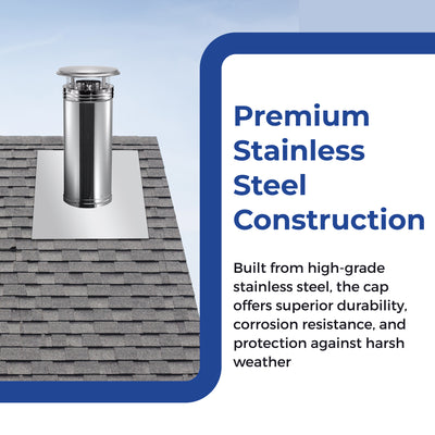 DuraVent DuraPlus 6" Stainless Steel Chimney Cap for Dryer Parts (Open Box) - VMInnovations