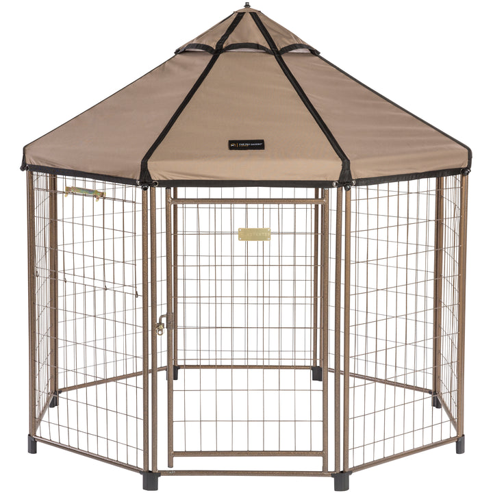 Advantek 5 Ft Portable Indoor Outdoor Metal Pet and Dog Gazebo with Cover (Used)