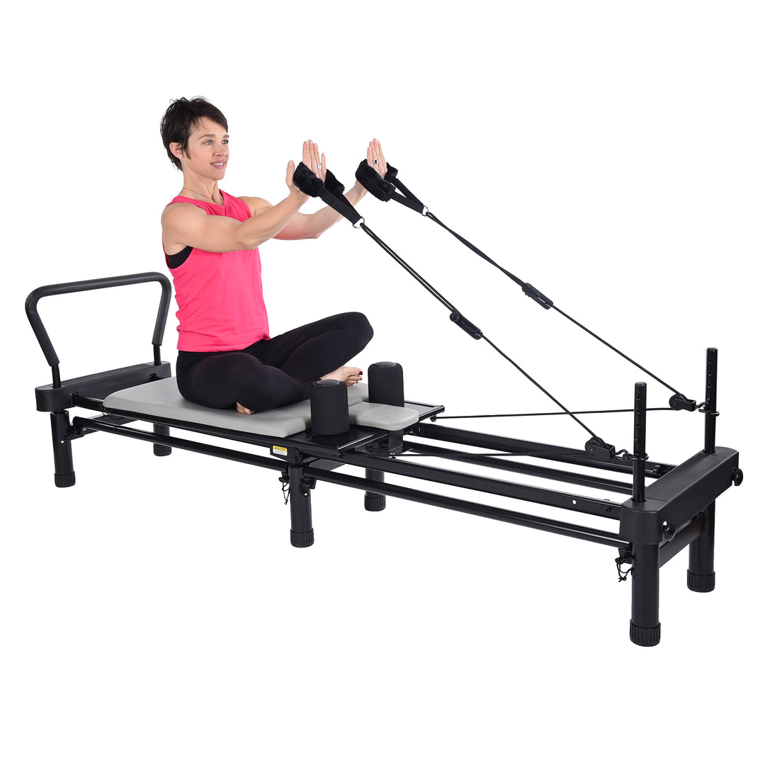 AeroPilates Studio 700 Foldable Reformer with Cardio Rebounder, Gray (Open Box)