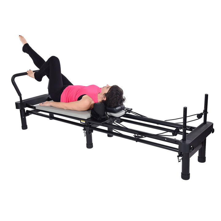 AeroPilates Studio 700 Foldable Reformer with Cardio Rebounder, Gray (Open Box)