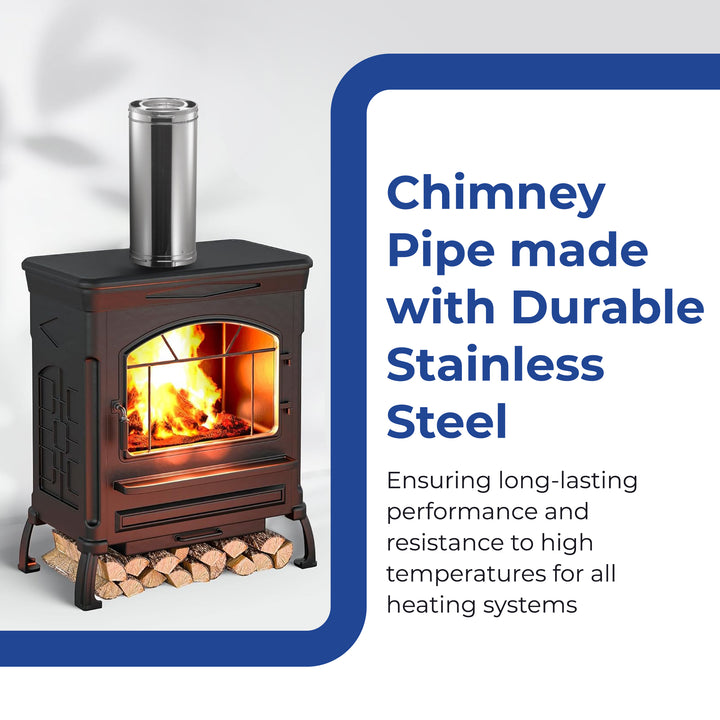 DuraVent Chimney Appliance Pipe, Stainless Steel, Double Wall, 6” x 12” (Used)