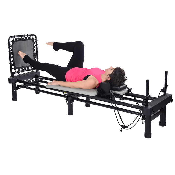 AeroPilates Studio 700 Foldable Reformer with Cardio Rebounder, Gray (Open Box)