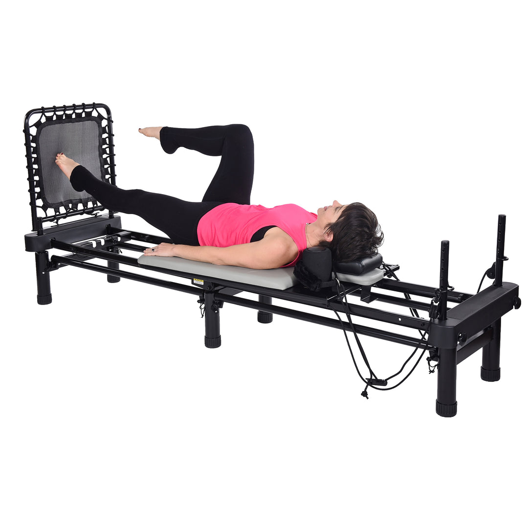 AeroPilates Studio 700 Foldable Reformer with Cardio Rebounder, Gray (Open Box) - VMInnovations