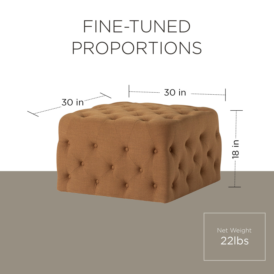 Maven Lane Henry Traditional Ottoman in Clay Fabric Upholstery (Used) - VMInnovations