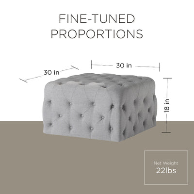 Maven Lane Henry Traditional Ottoman in Slate Fabric Upholstery (Used) - VMInnovations