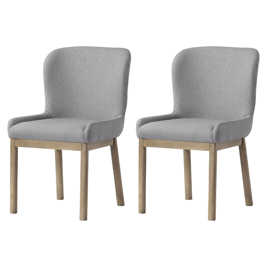 Maven Lane Gia Contemporary Dining Chair, Refined Grey w/Taupe Fabric (Open Box)