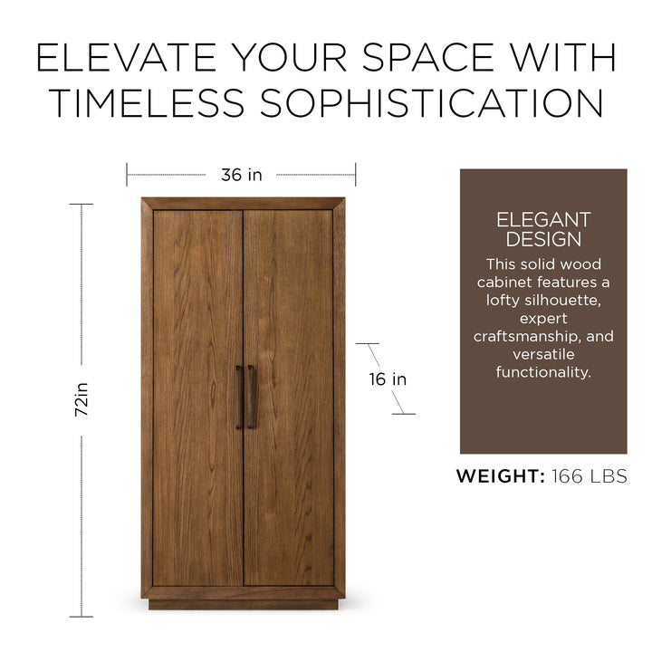 Maven Lane Uma Contemporary Wooden Cabinet in Refined Brown Finish