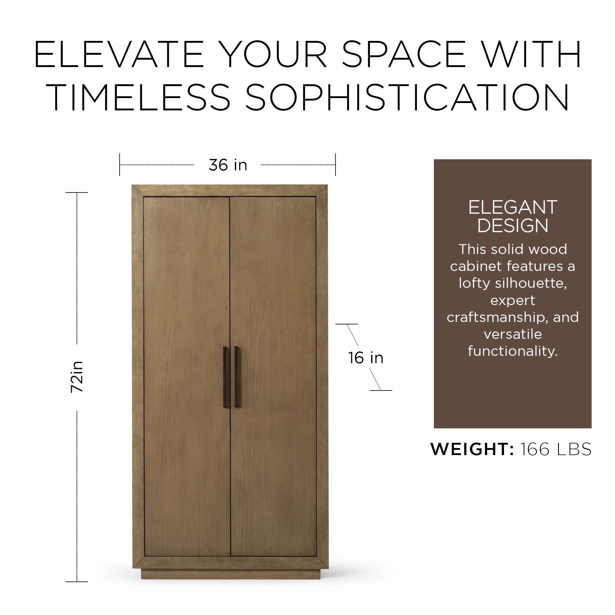 Maven Lane Uma Contemporary Wooden Cabinet in Refined Grey Finish - VMInnovations