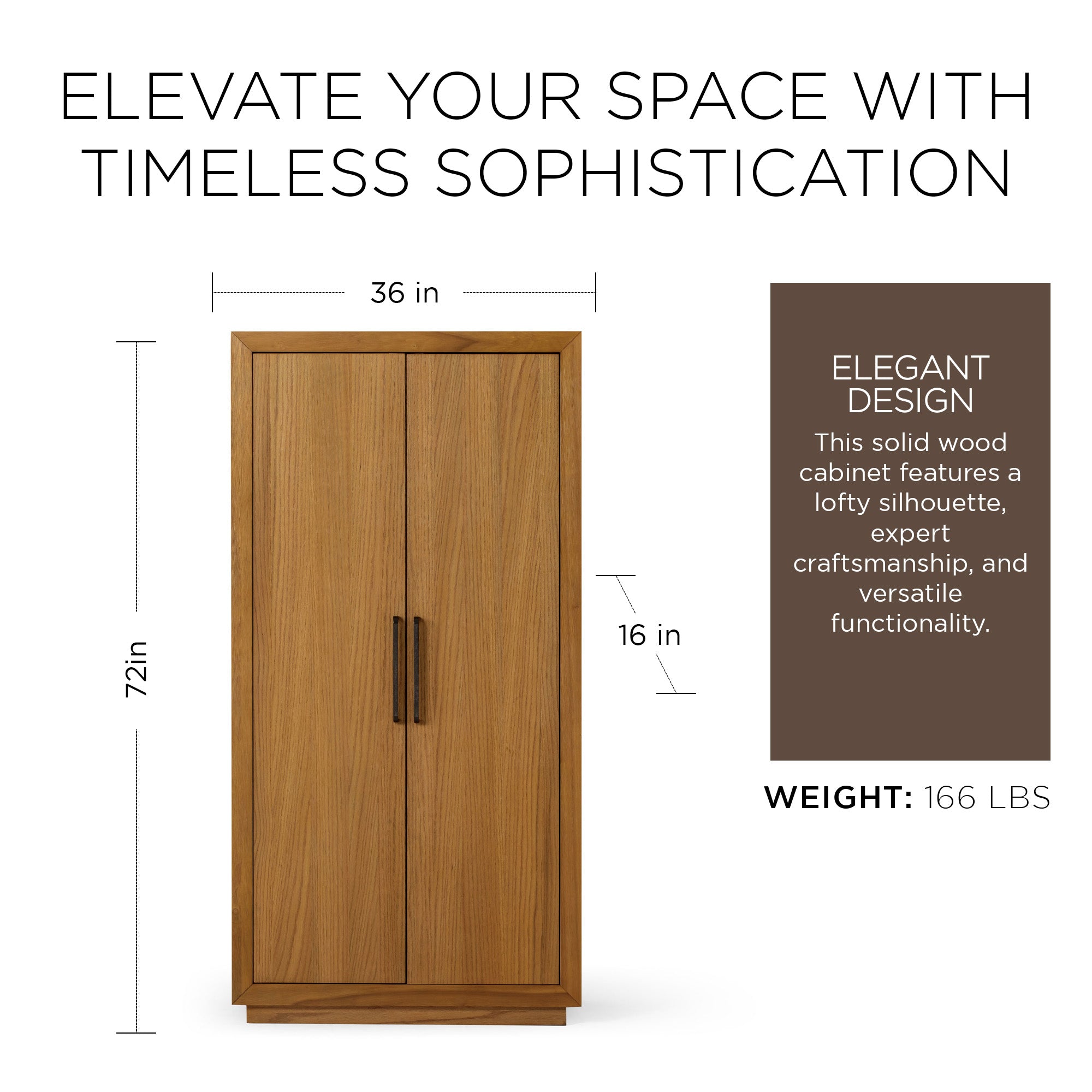 Maven Lane Uma Contemporary Wooden Cabinet in Refined Natural Finish - VMInnovations