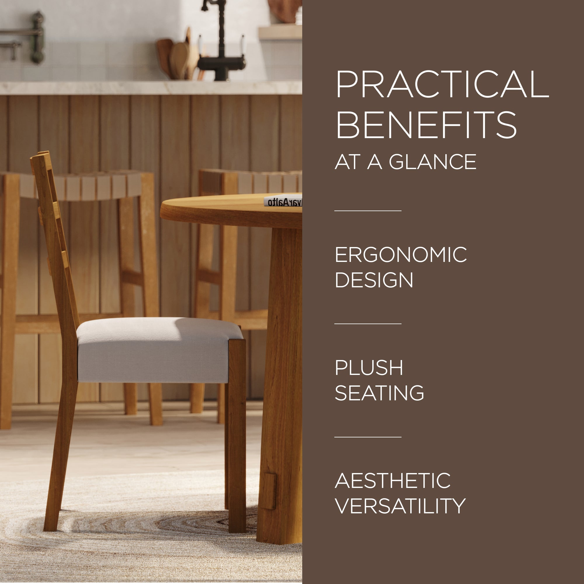 Maven Lane Willow Rustic Dining Chair, Natural w/Taupe Linen Fabric, 2pc (Used)