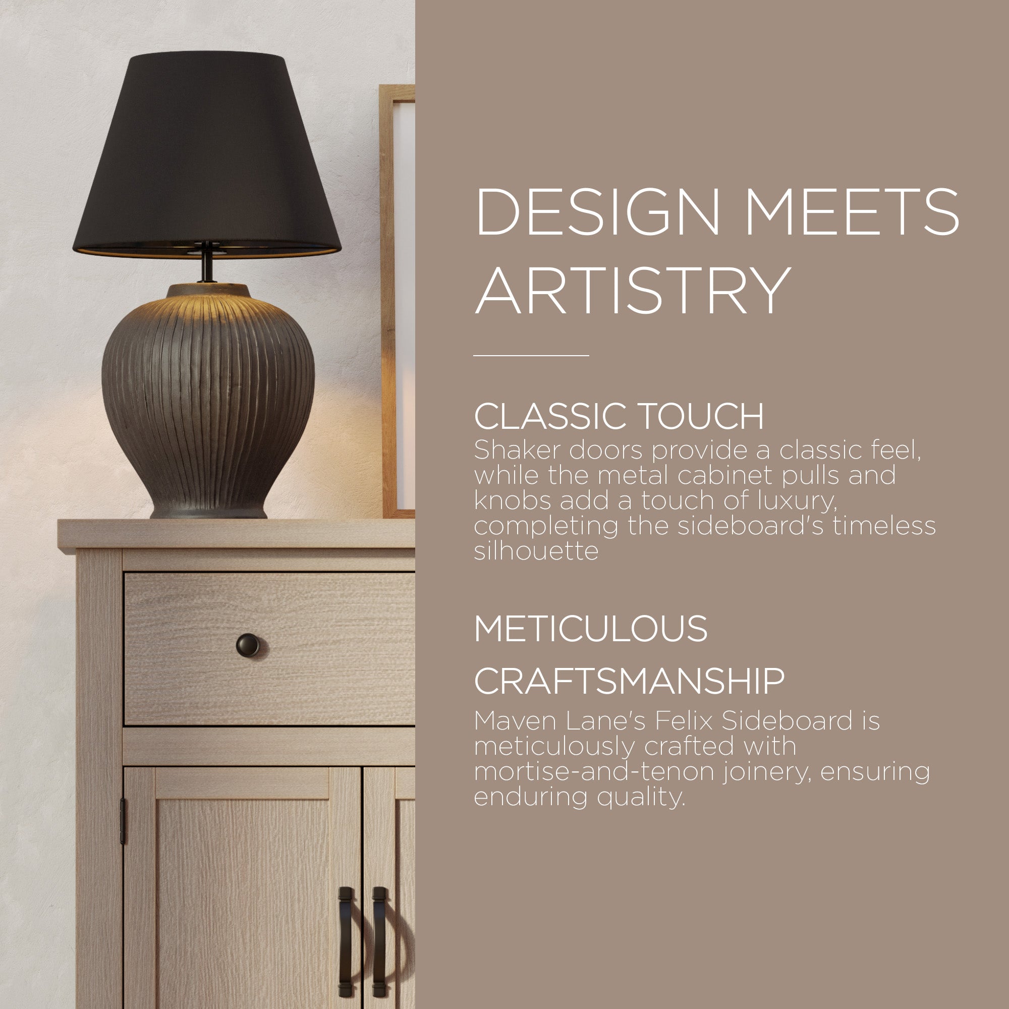 Maven Lane Felix Rustic Wooden Sideboard in Weathered Grey Finish (Used)