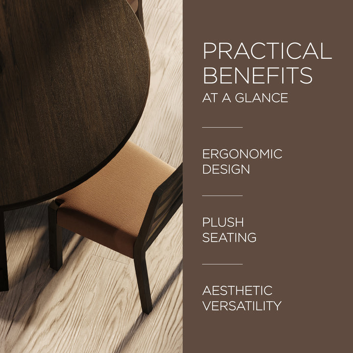 Maven Lane Willow Rustic Dining Chair, Brown with Clay Canvas Fabric, Set of 2