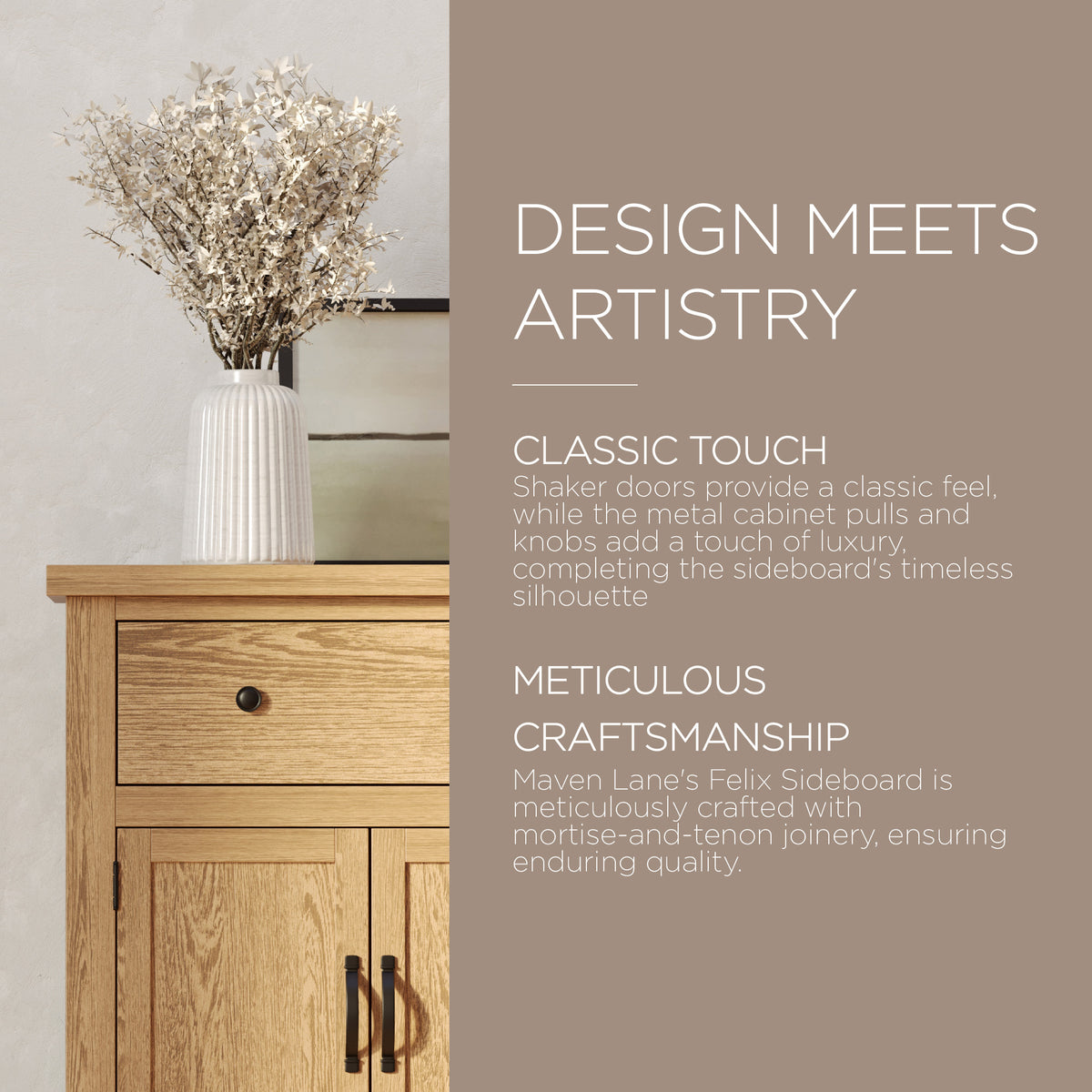 Maven Lane Felix Rustic Wooden Sideboard in Weathered Natural Finish (For Parts)