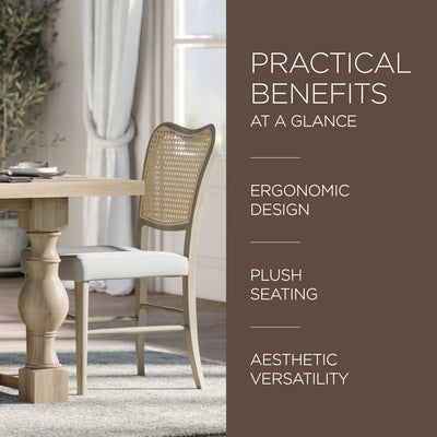 Maven Lane Wooden Dining Chair, Antique Grey & Slate Linen Fabric,2pc (Open Box) - VMInnovations