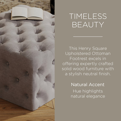 Maven Lane Henry Traditional Ottoman in Slate Fabric Upholstery (Open Box) - VMInnovations
