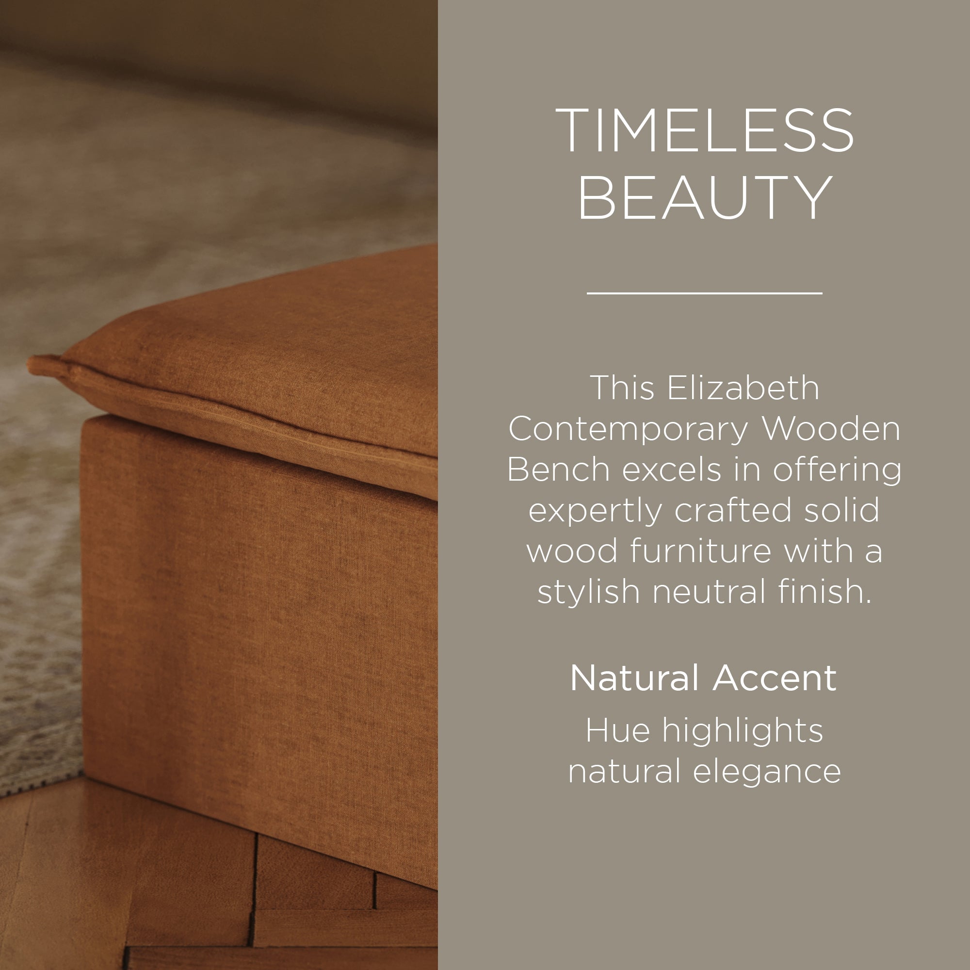 Maven Lane Claude Rustic Ottoman in Clay Fabric Upholstery - VMInnovations