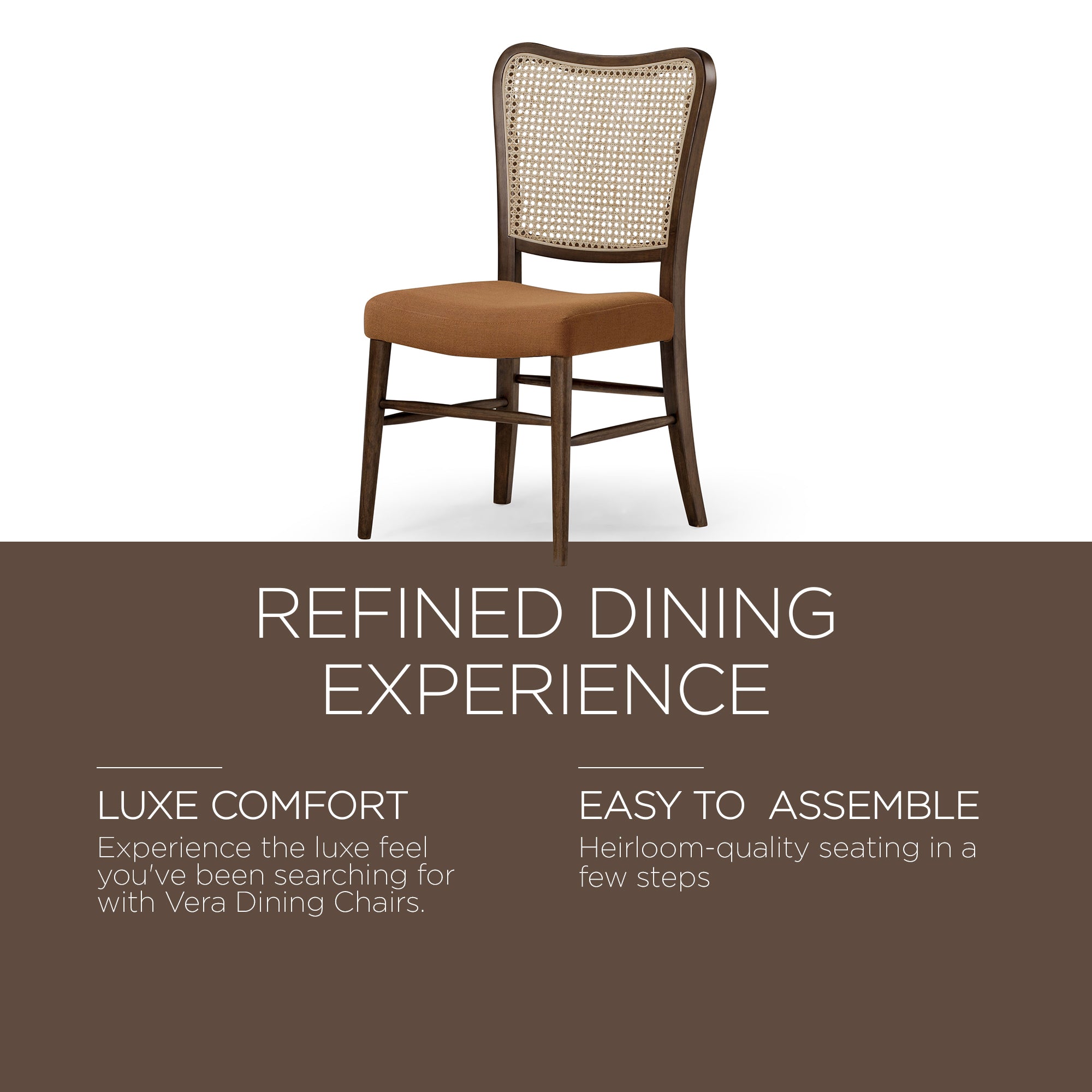 Maven Lane Wood Dining Chair, Antique Brown & Clay Canvas Fabric, 2pc(For Parts) - VMInnovations