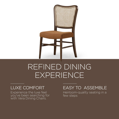 Maven Lane Wood Dining Chair, Antique Brown & Clay Canvas Fabric, 2pc(For Parts) - VMInnovations