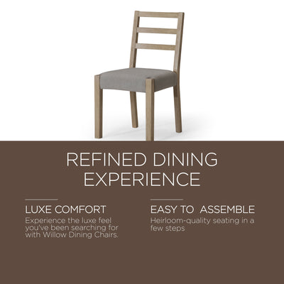 Maven Lane Rustic Dining Chair, Grey with Slate Linen Fabric, Set of 2 (Used)