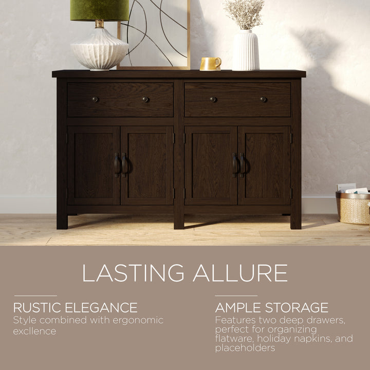 Maven Lane Felix Rustic Wooden Sideboard in Weathered Brown Finish