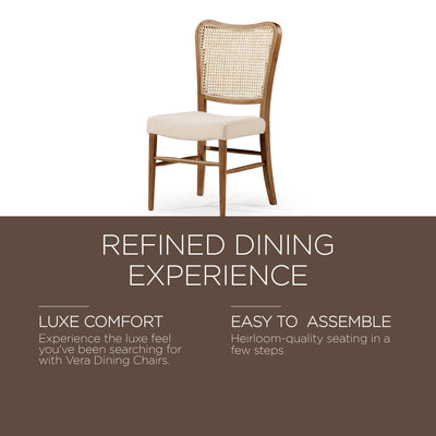 Maven Lane Dining Chair, Antique Natural & Taupe Linen Fabric, 2pc (For Parts) - VMInnovations